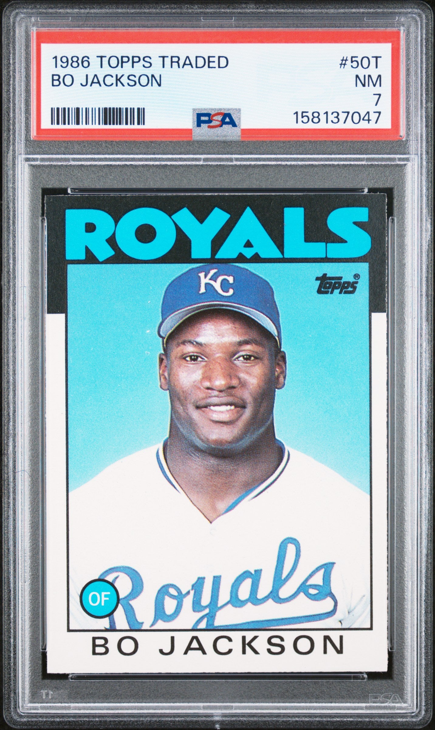 1986 TOPPS TRADED 50T BO JACKSON PSA 7 - front