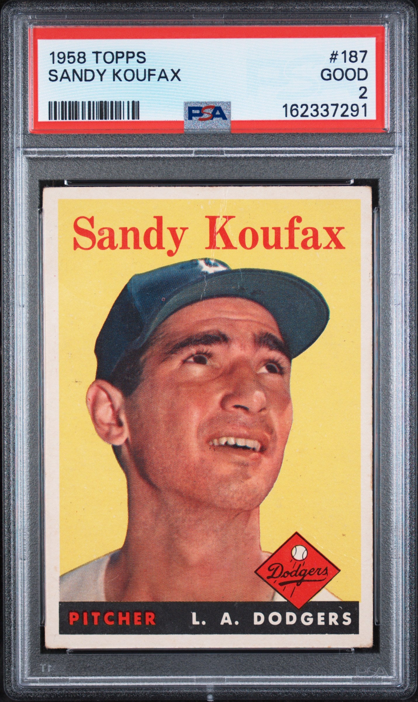 1958 TOPPS 187 SANDY KOUFAX PSA 2 - front