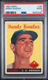 1958 TOPPS 187 SANDY KOUFAX PSA 2 - front