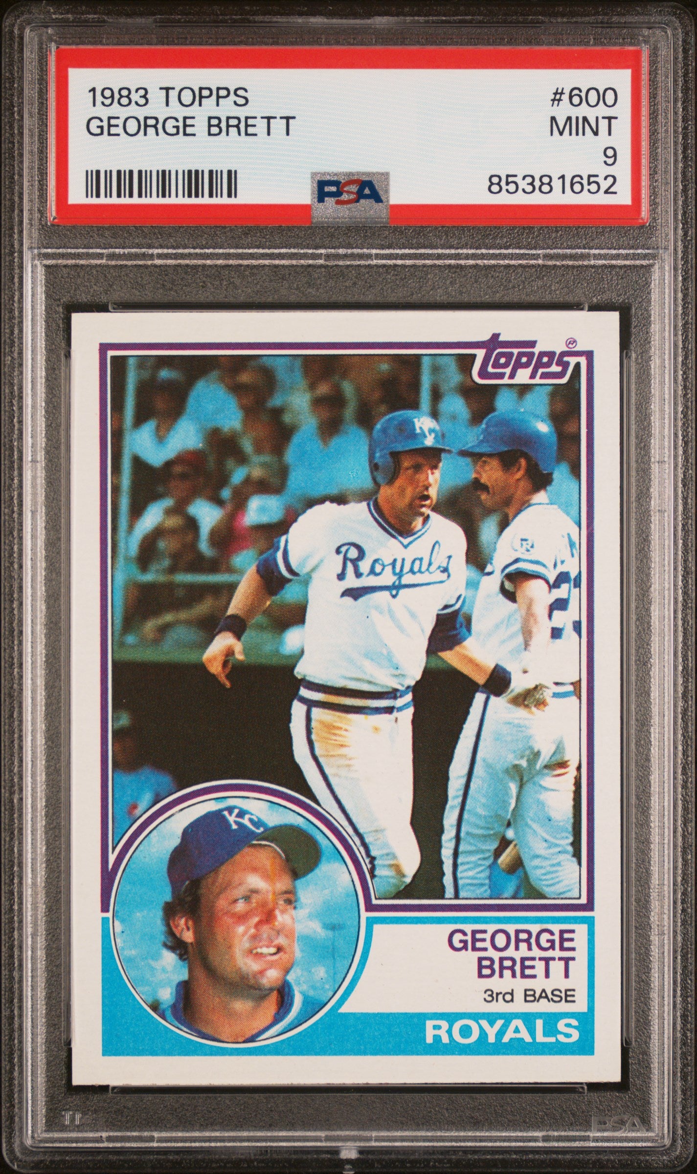 1983 TOPPS 600 GEORGE BRETT PSA 9 - front