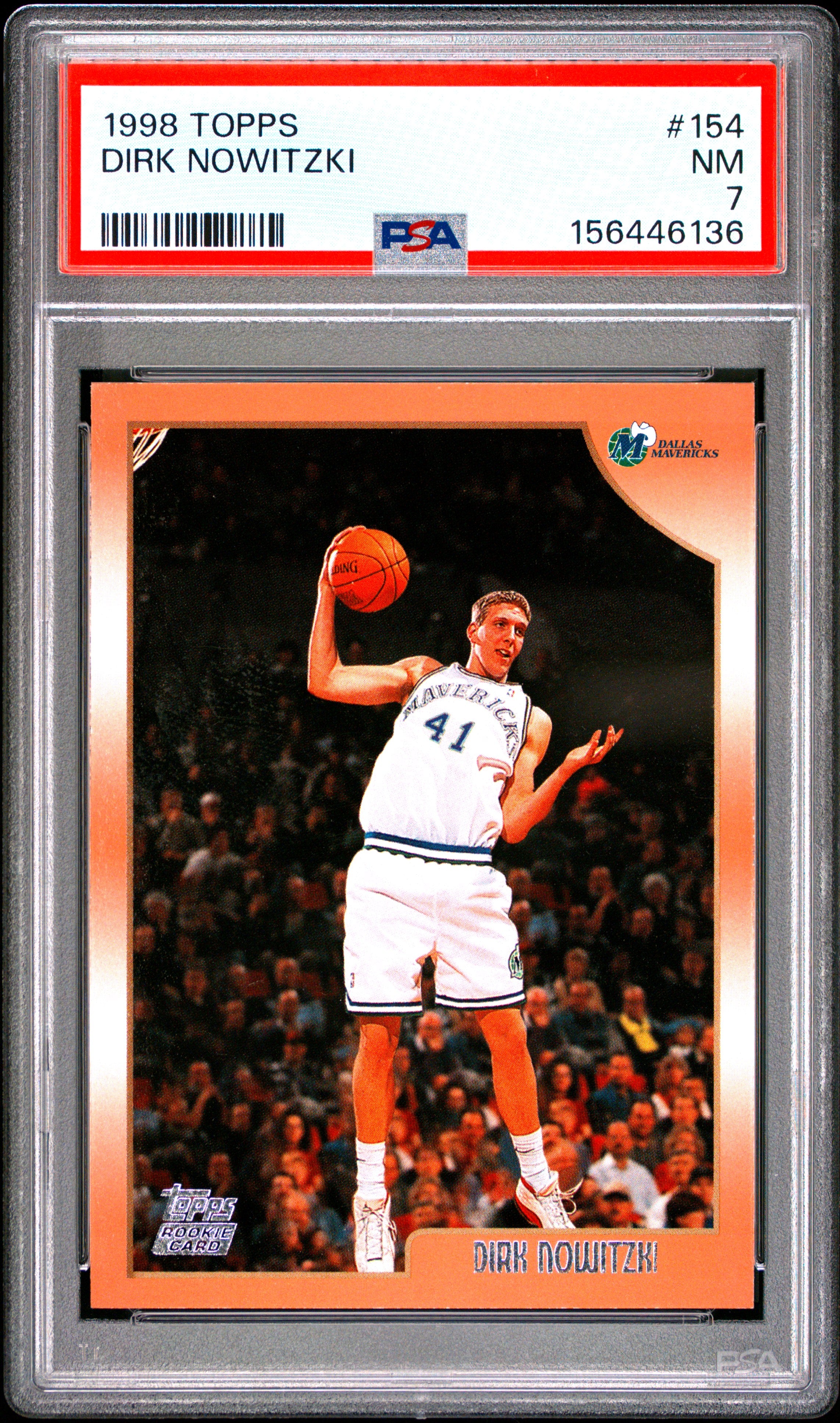 1998 TOPPS 154 DIRK NOWITZKI PSA 7 - front