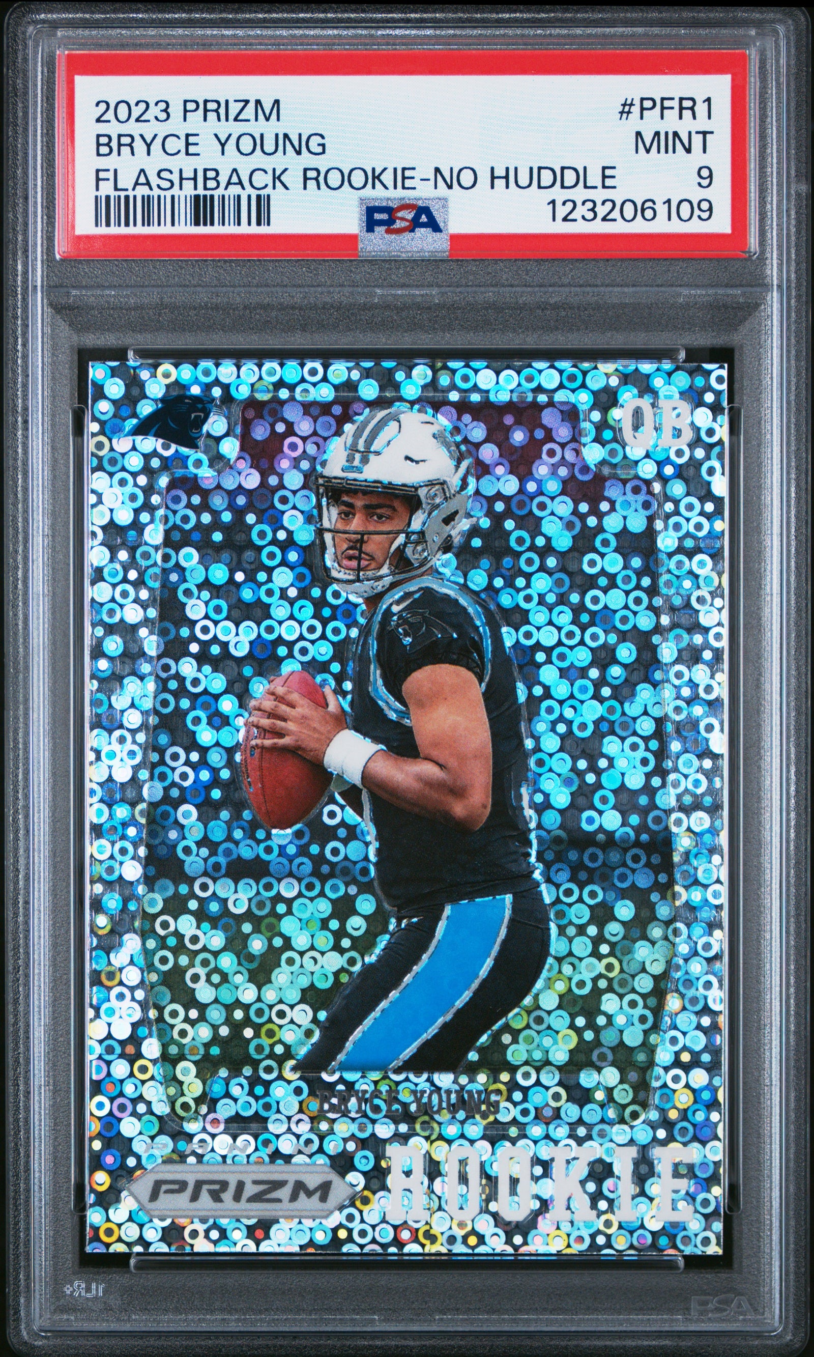 2023 Panini Prizm Prizm Flashback Rookie Pfr1 Bryce Young No Huddle PSA 9