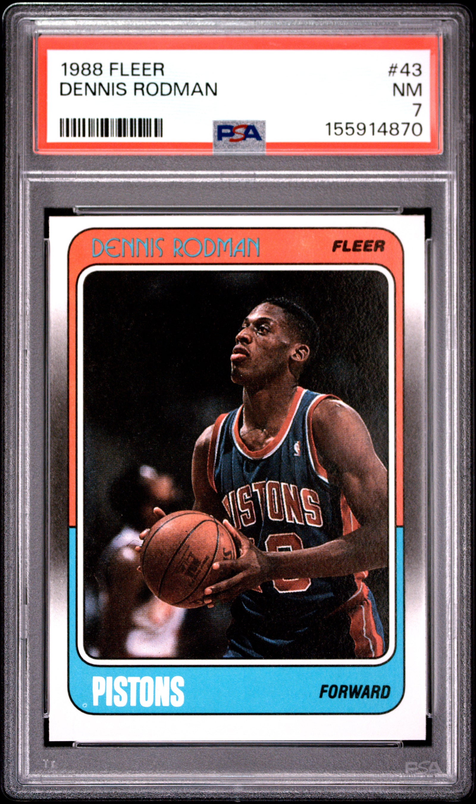 1988 FLEER 43 DENNIS RODMAN PSA 7 - front