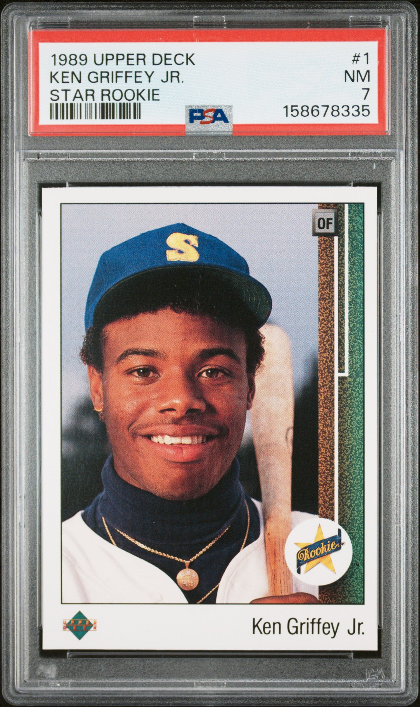1989 UPPER DECK 1 KEN GRIFFEY JR. STAR ROOKIE PSA 7 - front