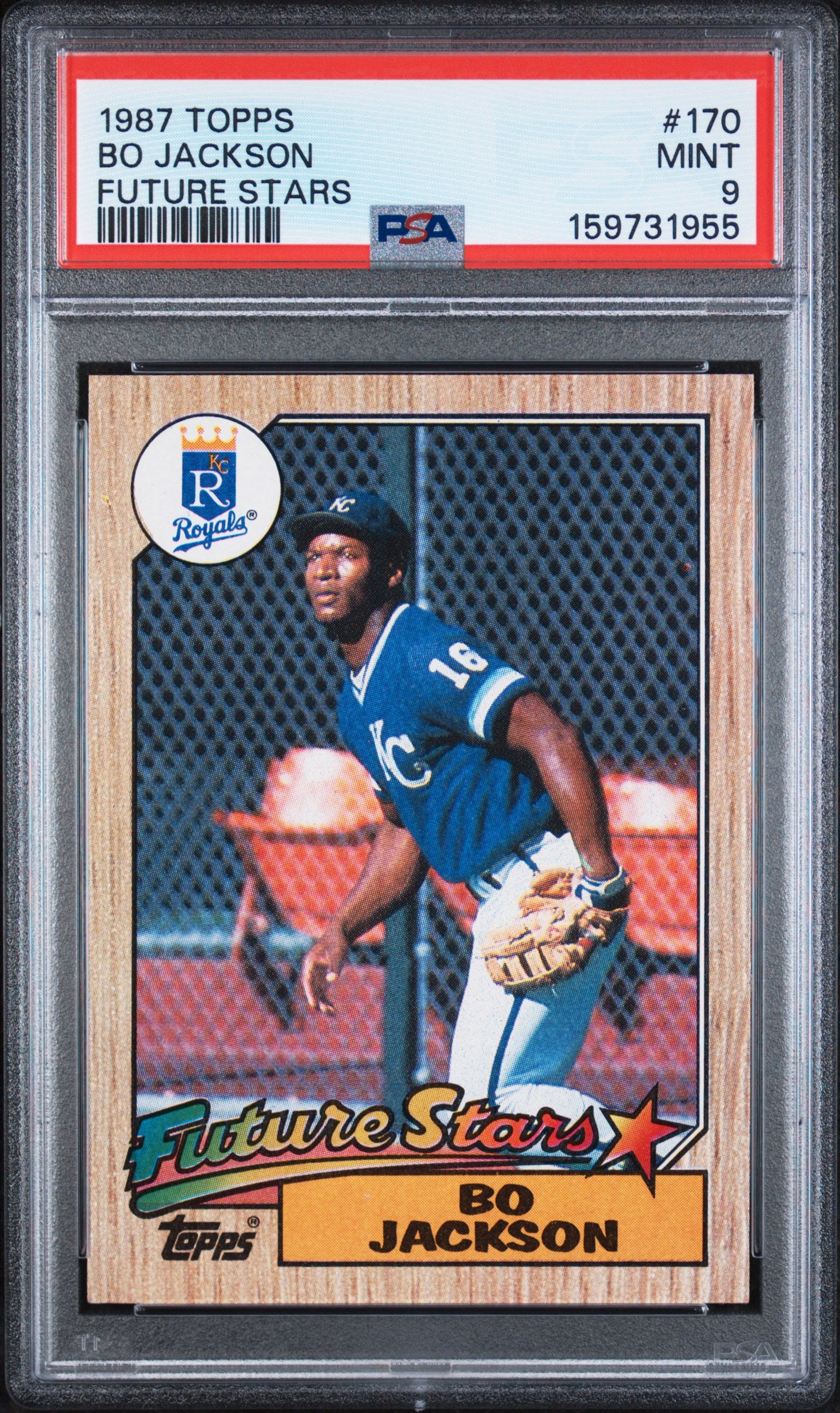 1987 TOPPS 170 BO JACKSON FUTURE STARS PSA 9 - front