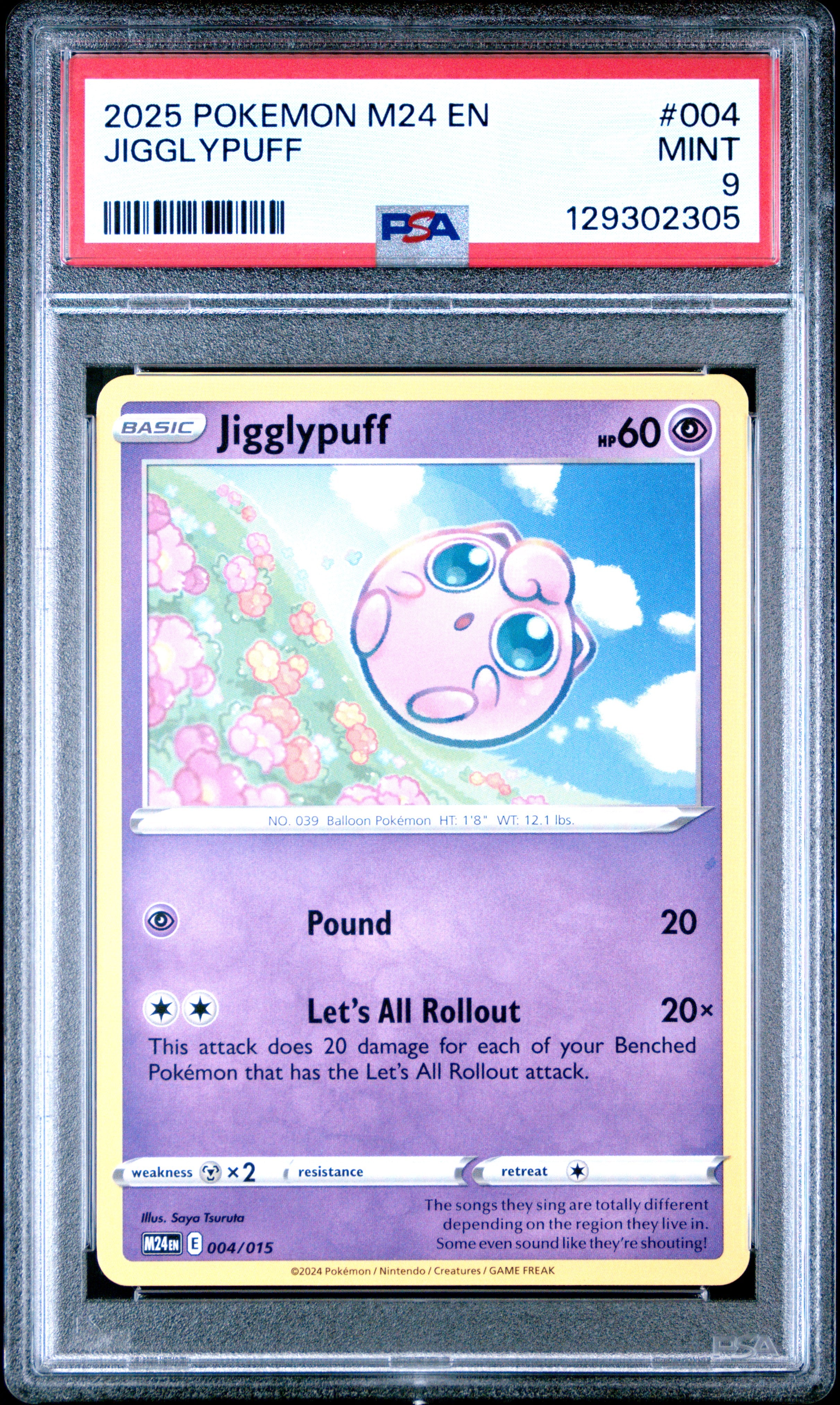 2025 Pokemon M24 En-Mcdonald'S Collection 004 Jigglypuff  PSA 9