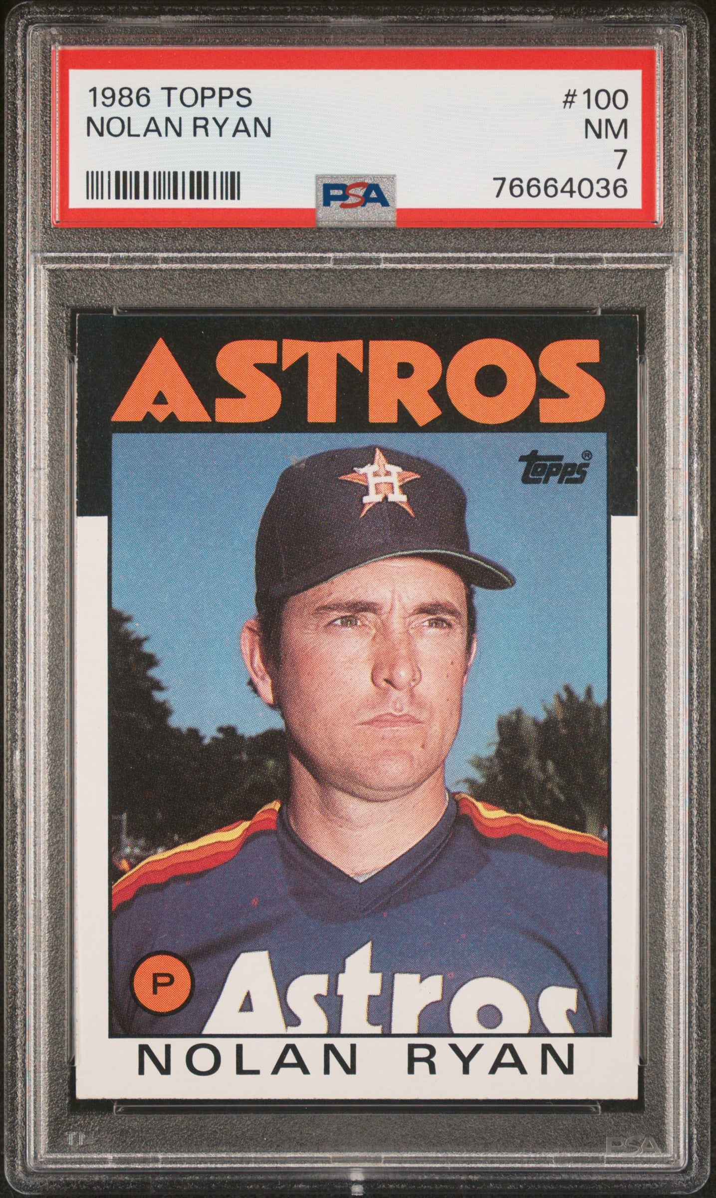 1986 TOPPS 100 NOLAN RYAN PSA 7 - front