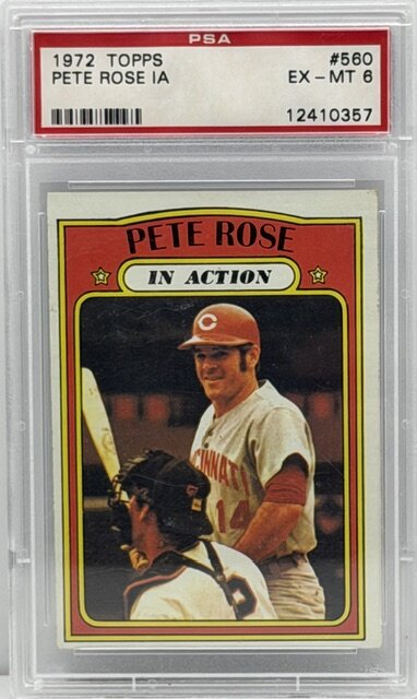 1972 Topps #560 Pete Rose In Action PSA 6