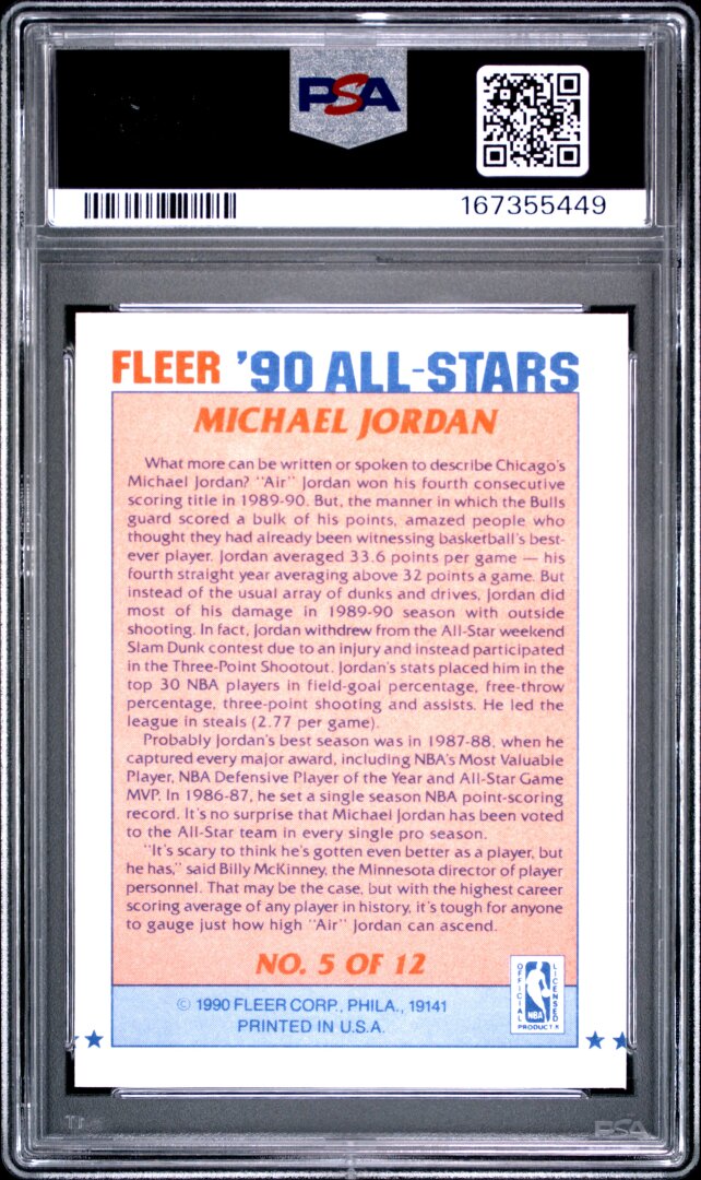 1990 Fleer All-Stars Michael Jordan PSA 7 #5