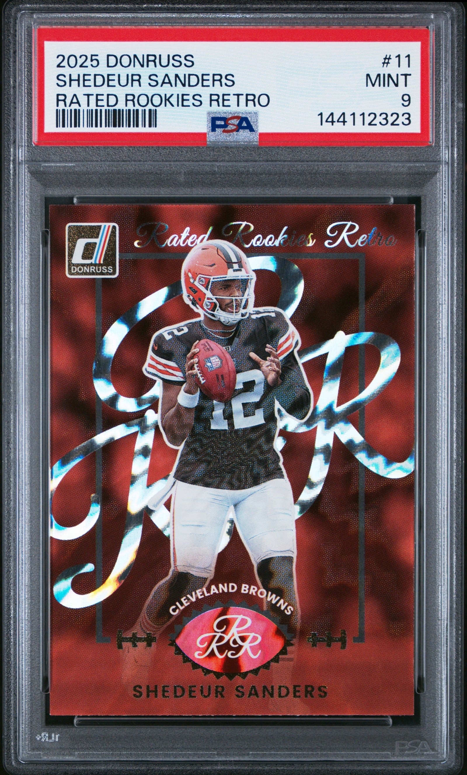 2025 Panini Donruss Rated Rookies Retro 11 Shedeur Sanders PSA 9