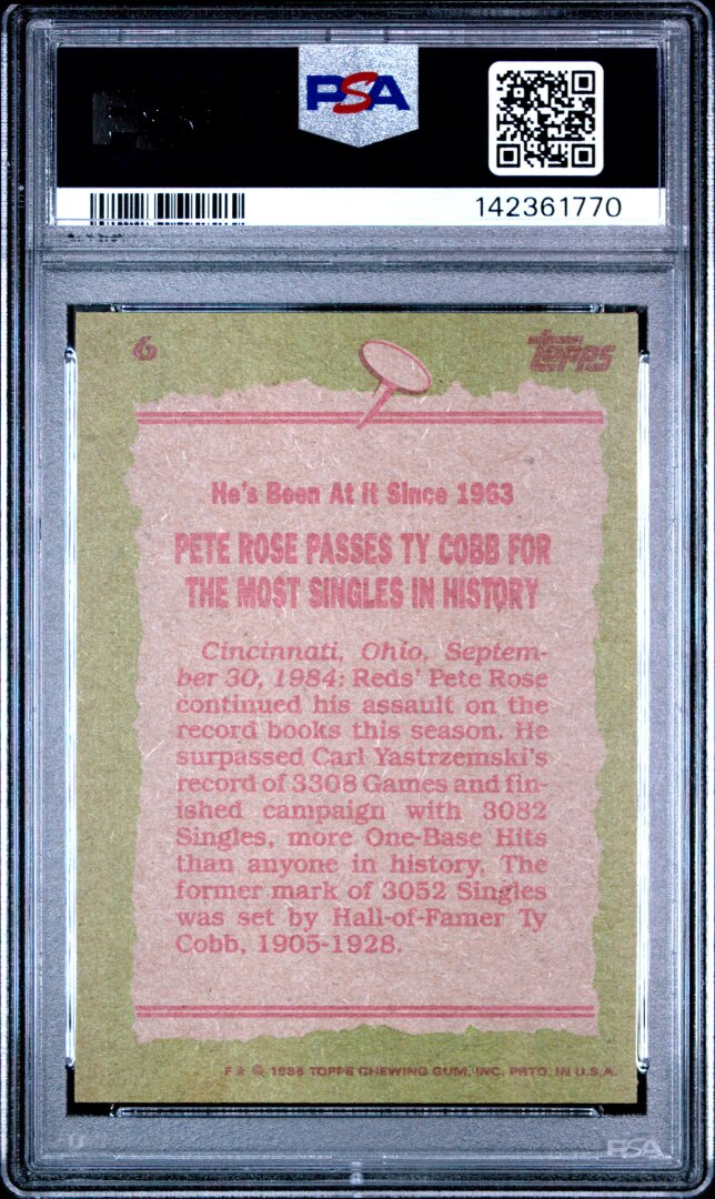 1985 Topps Pete Rose PSA 9 #6