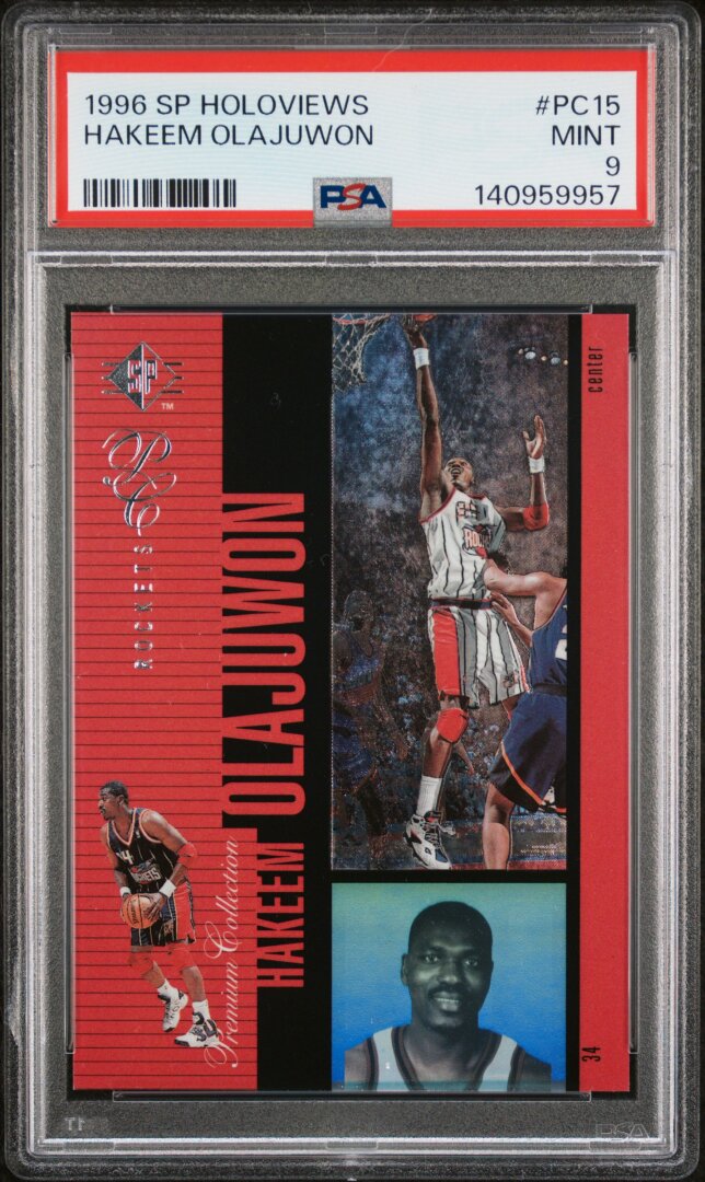1996 Sp Holoviews Hakeem Olajuwon PSA 9 #PC15