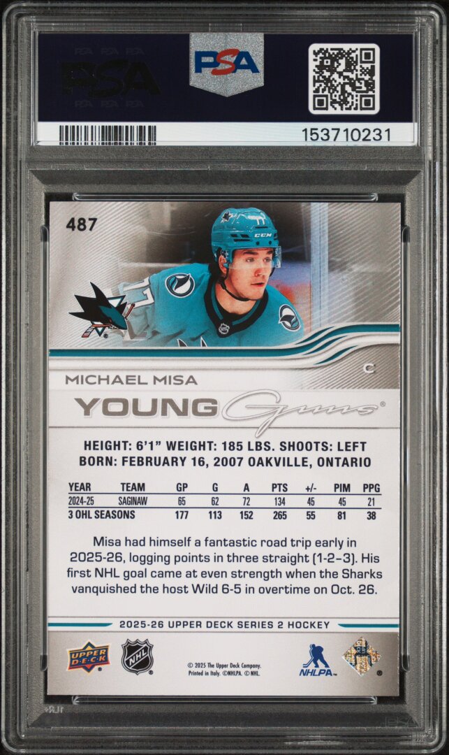 2025 Upper Deck Michael Misa #487 PSA 8