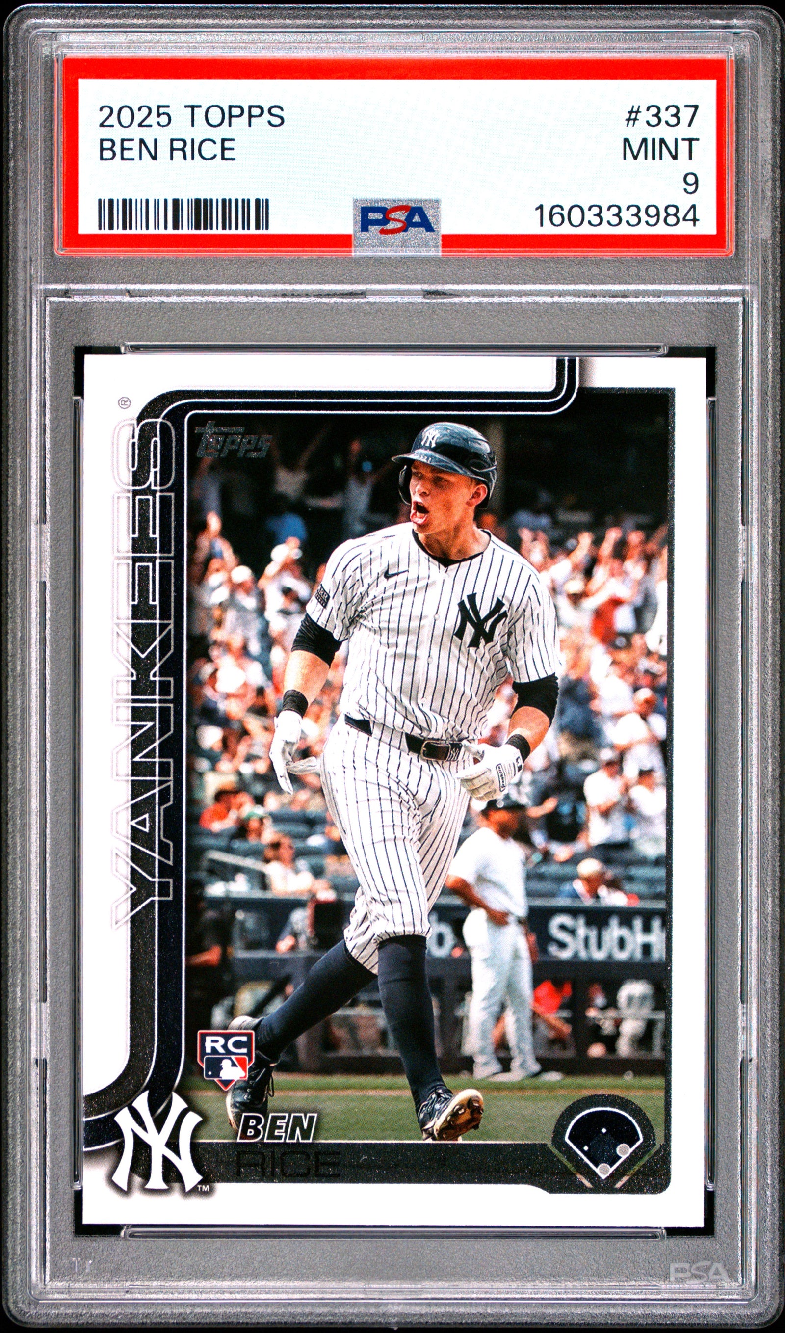 2025 TOPPS 337 BEN RICE PSA 9 - front