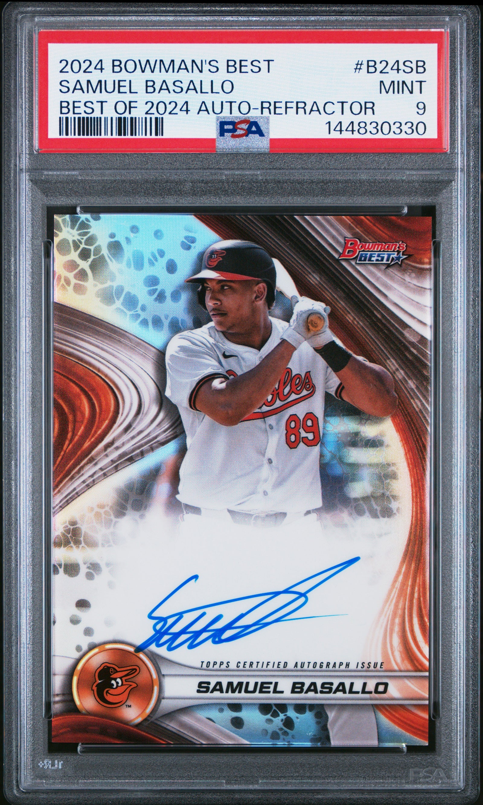 2024 Bowman'S Best Best Of 2024 Autographs B24Sb Samuel Basallo Refractor PSA 9