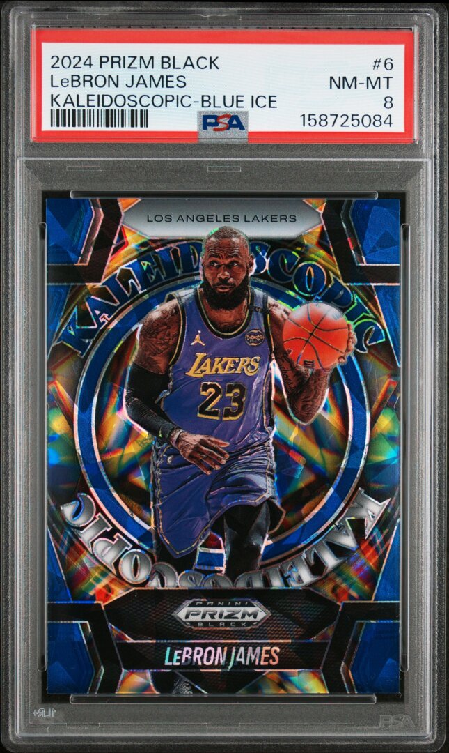 2024 Panini Prizm Black Kaleidoscopic Lebron James Kaleidoscopic Blue Ice PSA 8 #6