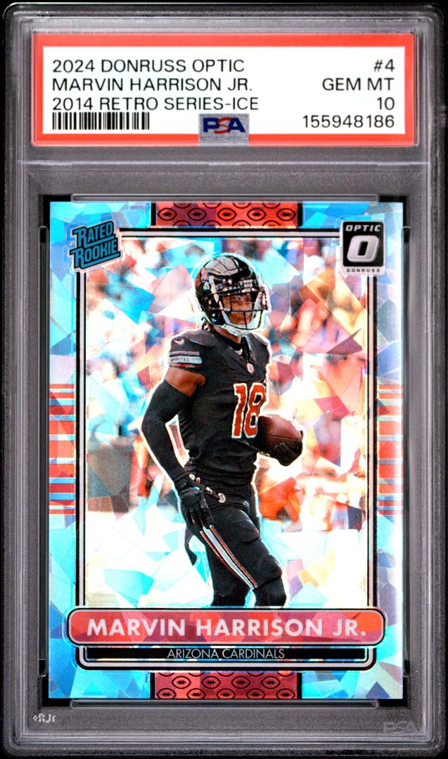 2024 Panini Donruss Optic Marvin Harrison Jr. 2014 Retro Ice /15 PSA 10