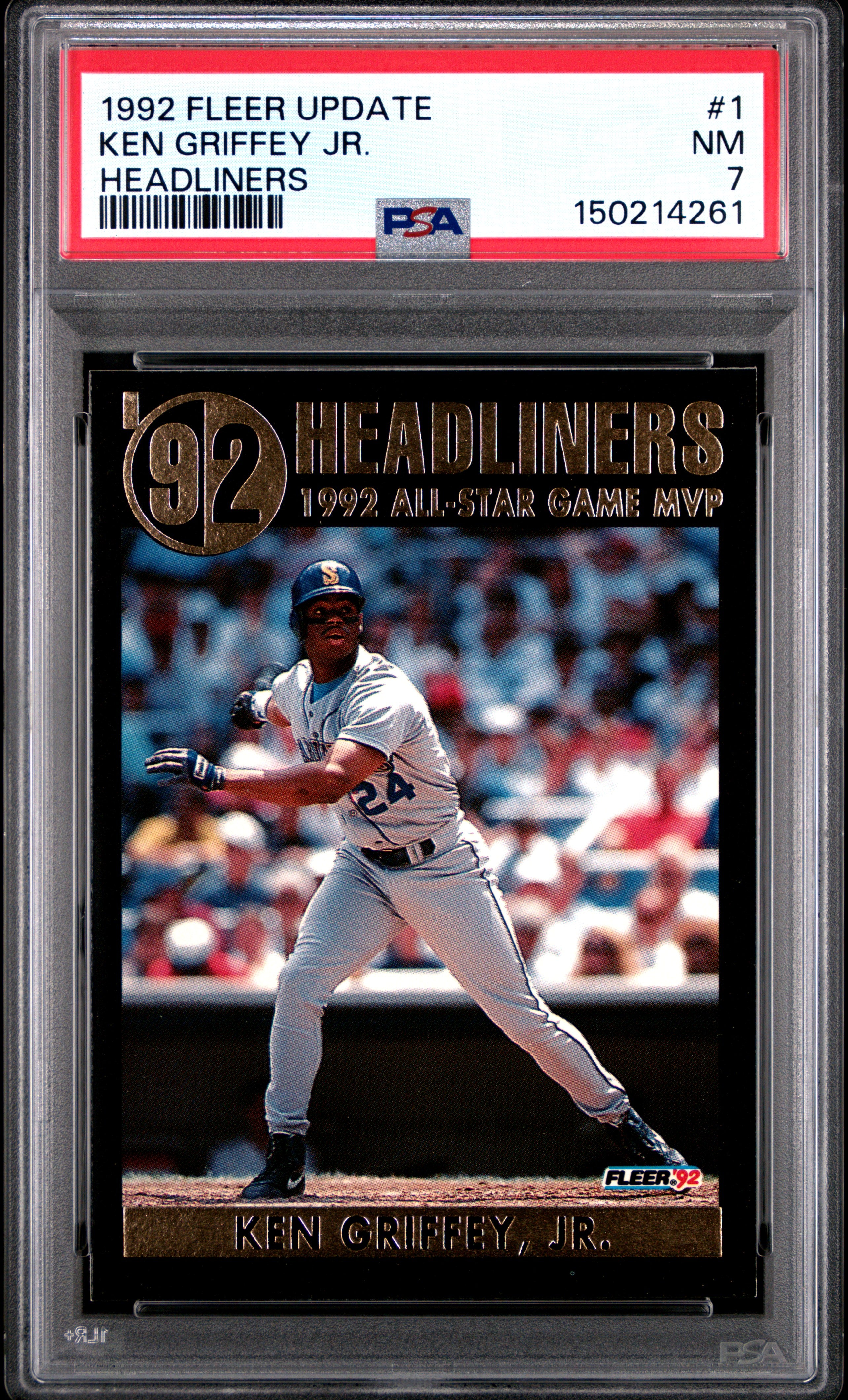 1992 FLEER UPDATE HEADLINERS 1 KEN GRIFFEY JR. PSA 7 - front