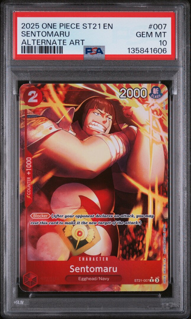 2025 One Piece Starter Deck St21-Ex Gear 5 Sentomaru Alternate Art PSA 10 #007