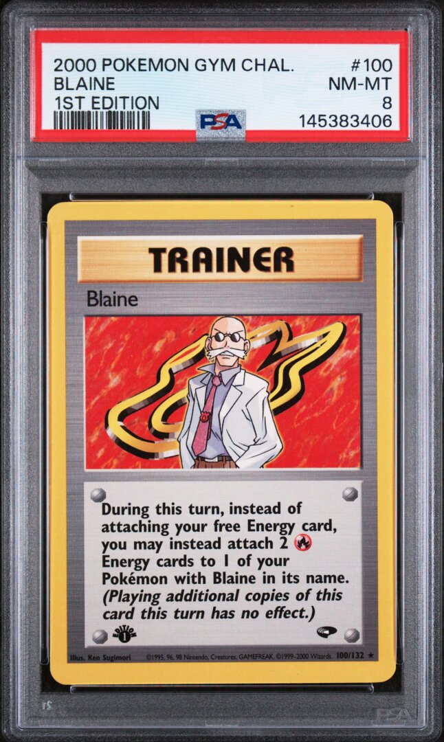 2000 Pokemon Gym Challenge Blaine 1st Edition PSA 8 #100