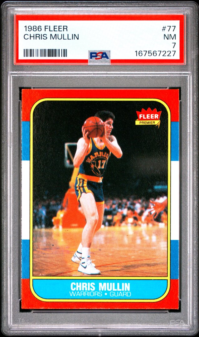 1986 Fleer Chris Mullin RC PSA 7 #77