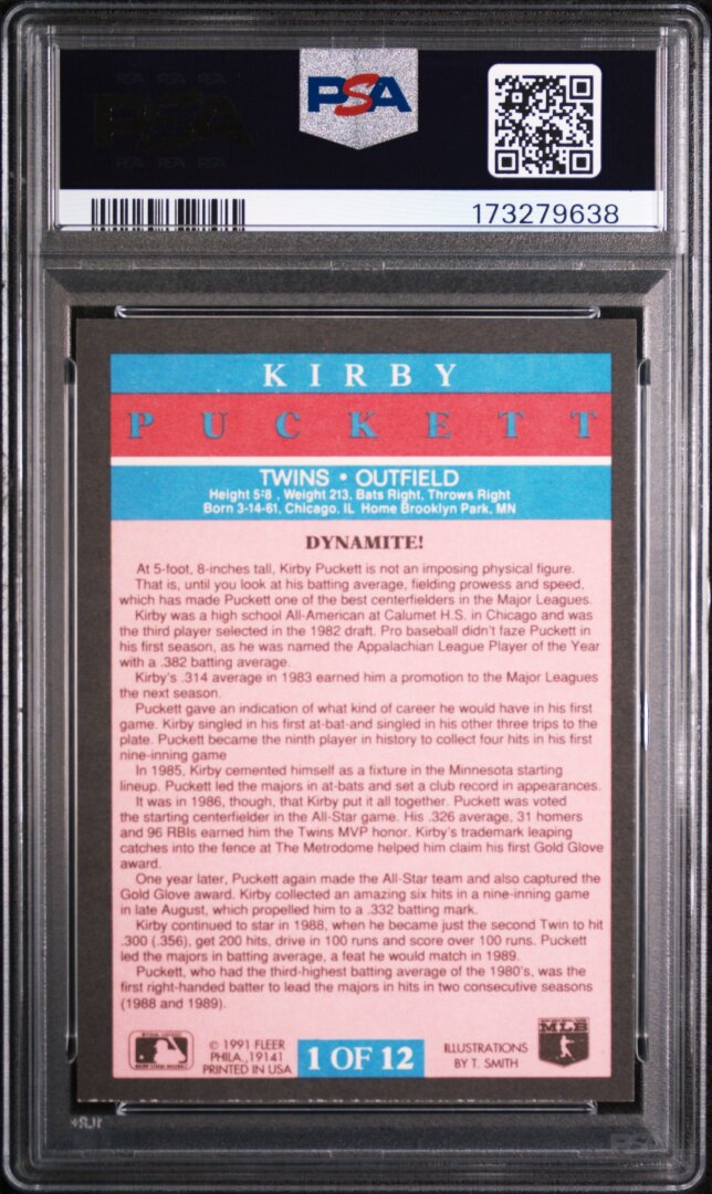 1991 Fleer Pro-Visions Kirby Puckett PSA 8 #1