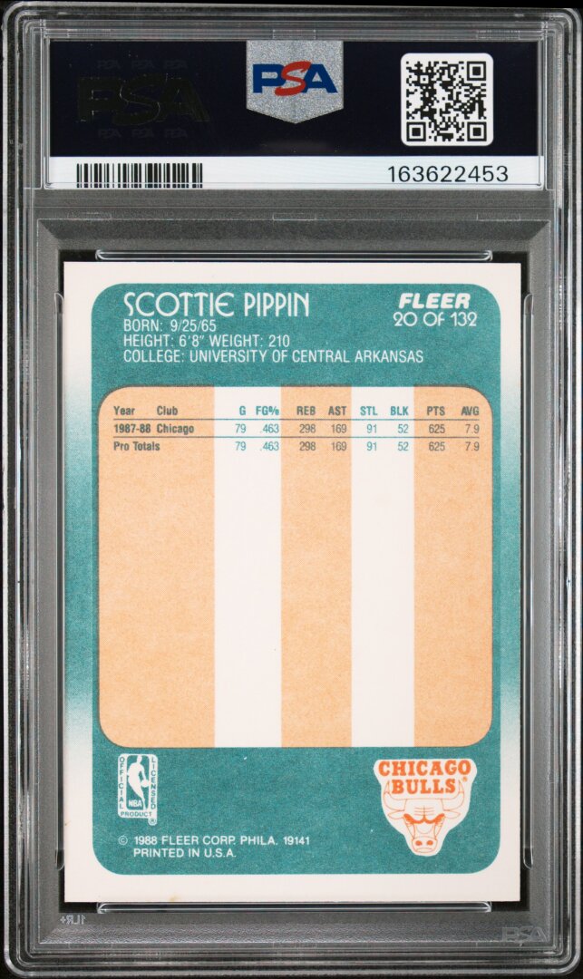 1988 Fleer Scottie Pippen PSA 7 #20