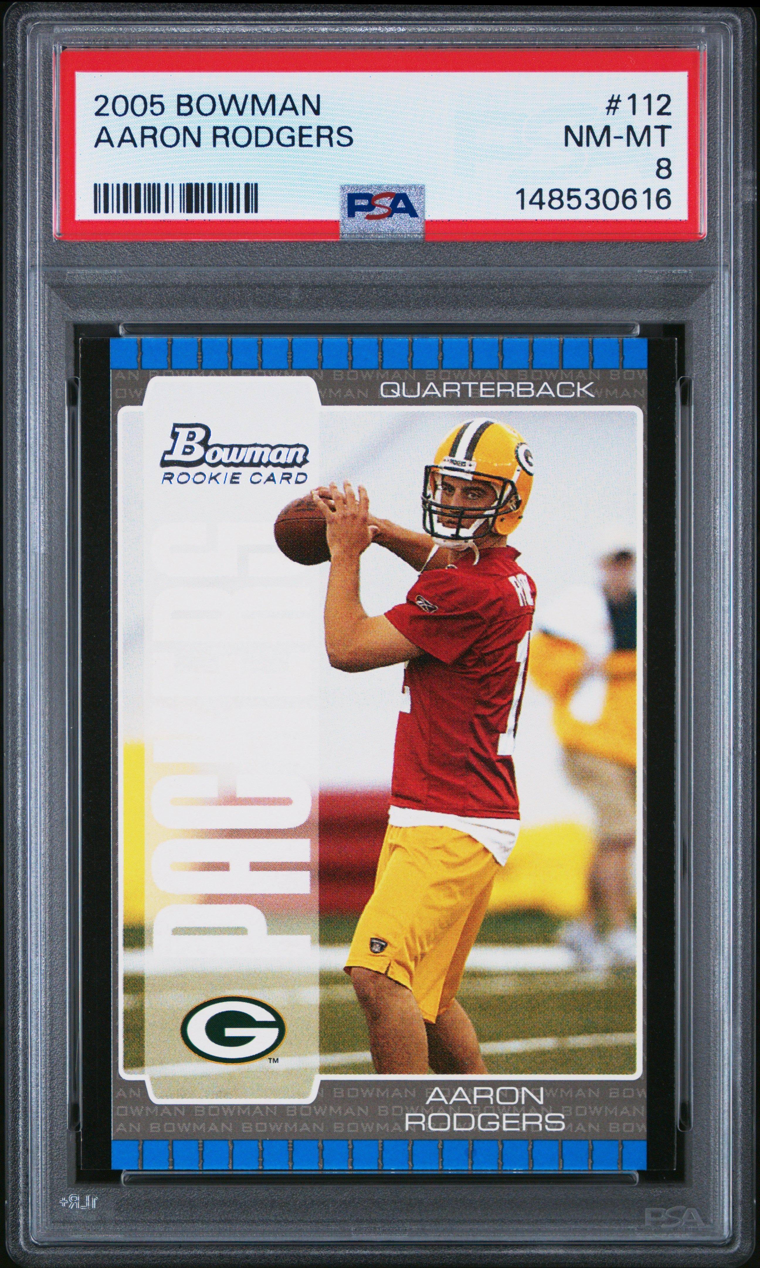2005 Bowman 112 Aaron Rodgers  PSA 8