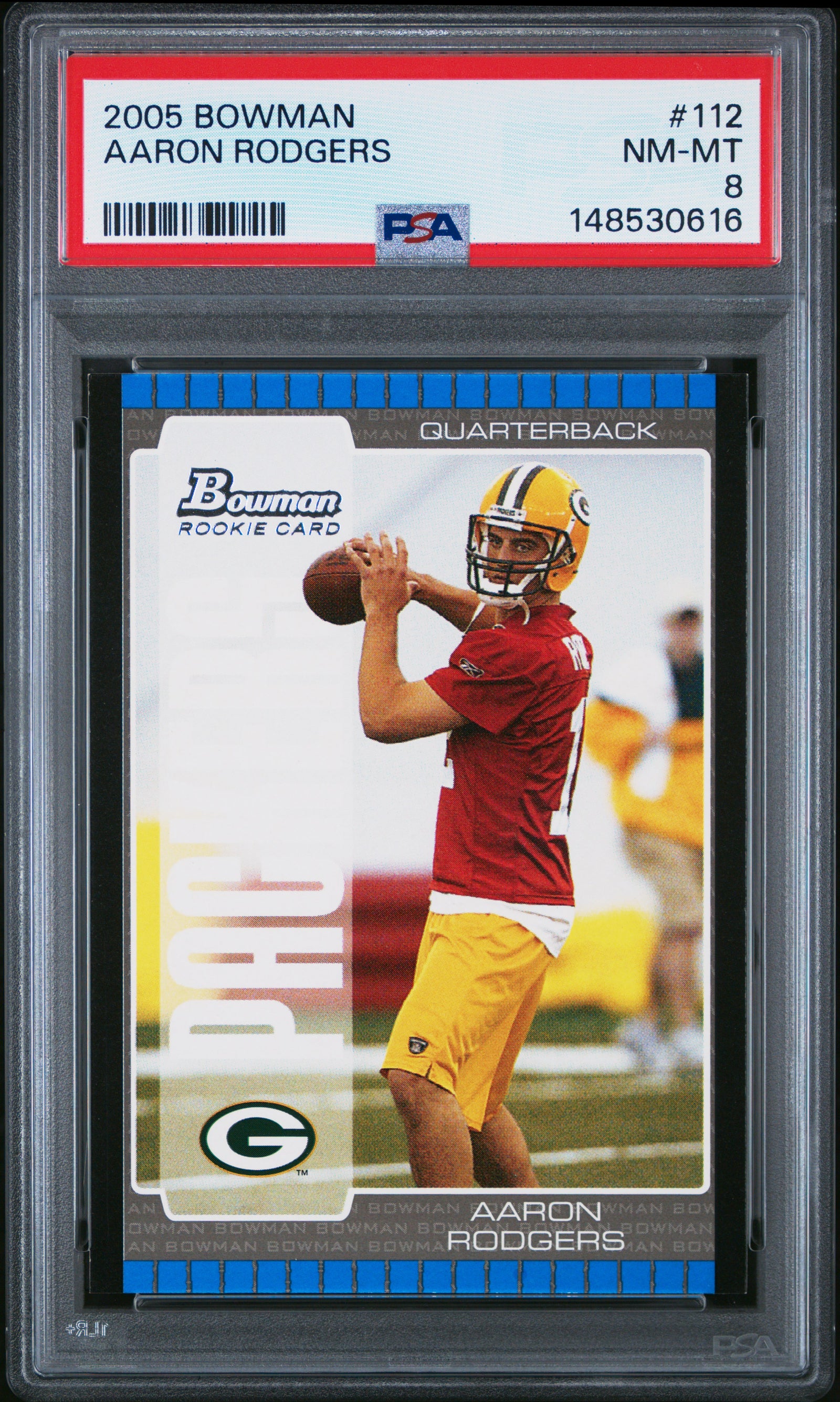 2005 Bowman 112 Aaron Rodgers  PSA 8