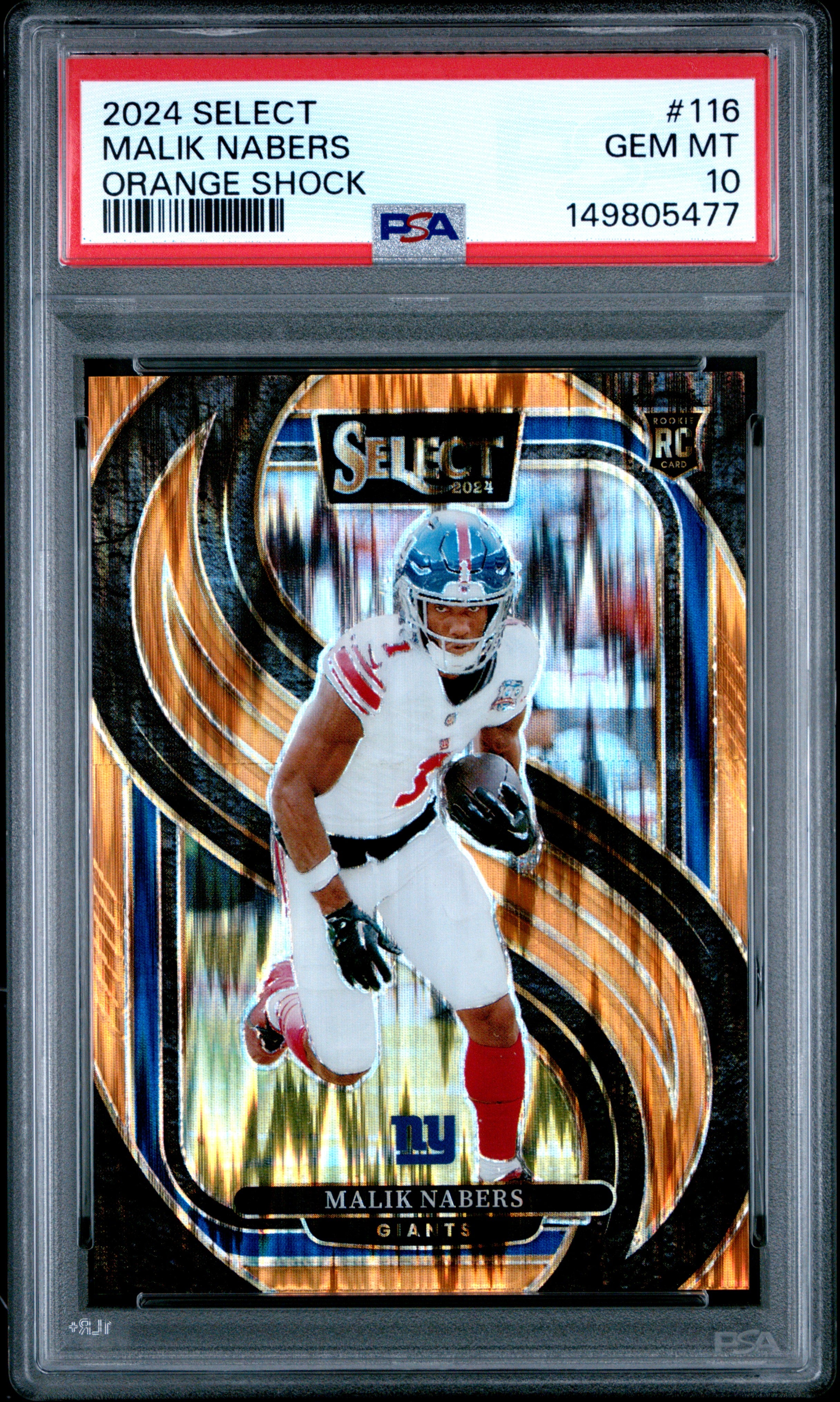 2024 Panini Select 116 Malik Nabers Orange Shock PSA 10