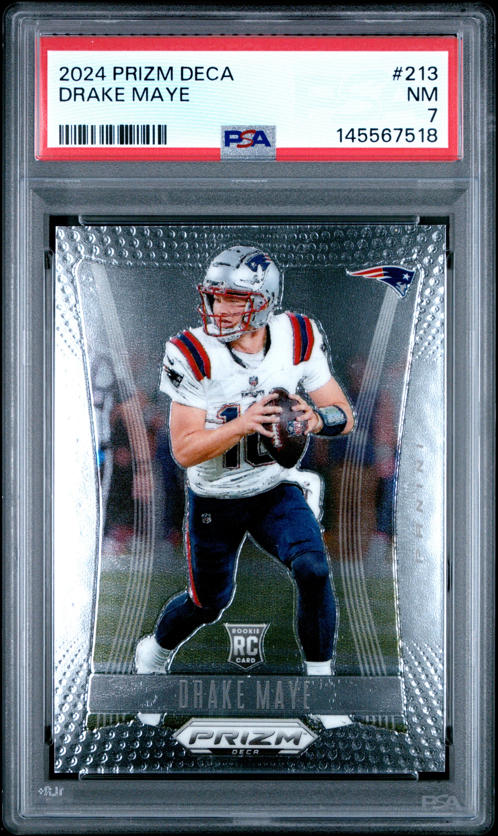2024 Panini Prizm Deca 213 Drake Maye PSA 7