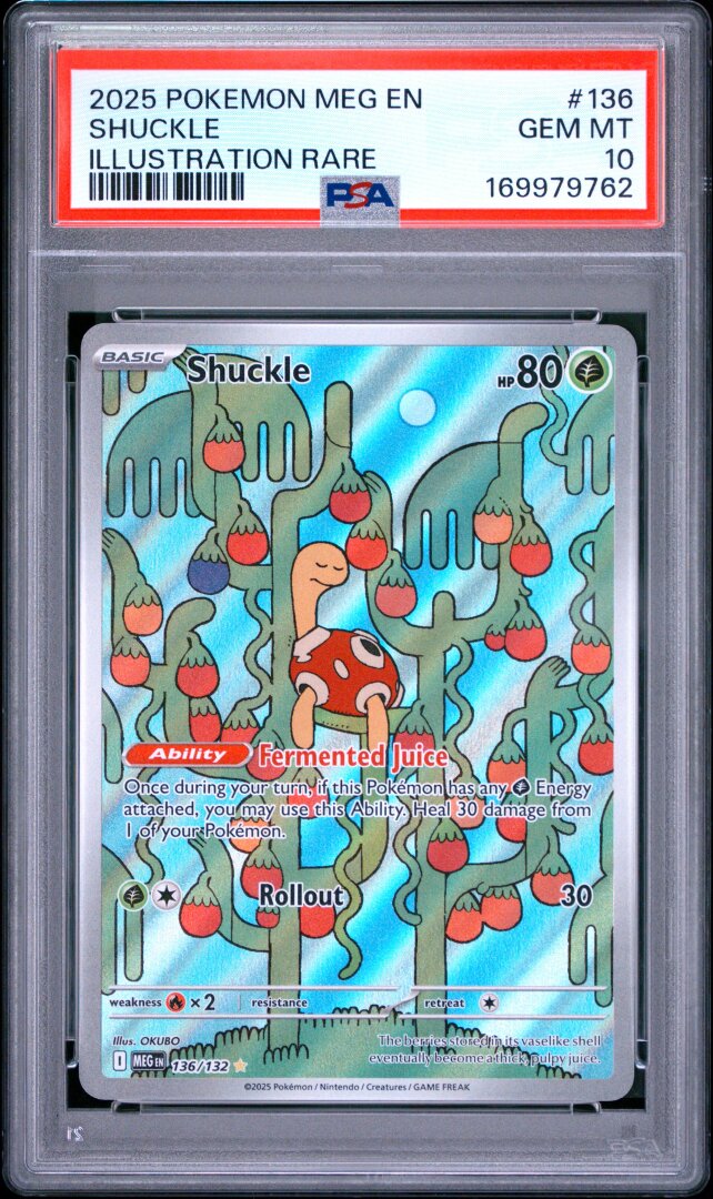 2025 Pokemon Mega Evolution Shuckle Illustration Rare PSA 10 #136