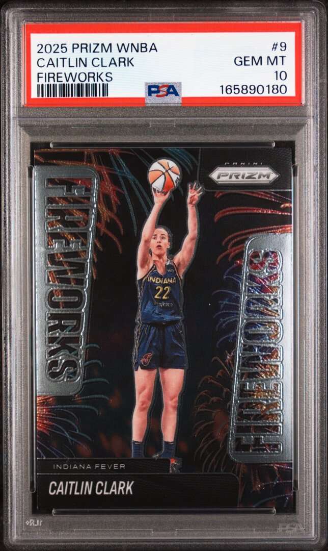 2025 Panini Prizm WNBA Fireworks Caitlin Clark PSA 10 #9