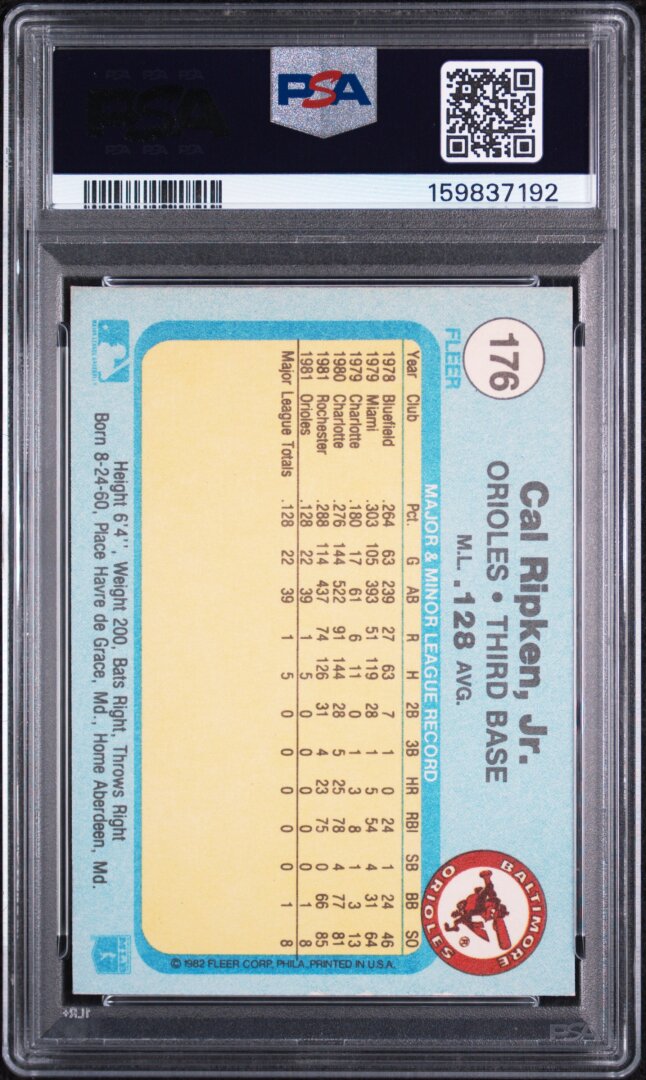1982 Fleer Cal Ripken Jr. RC PSA 9 #176