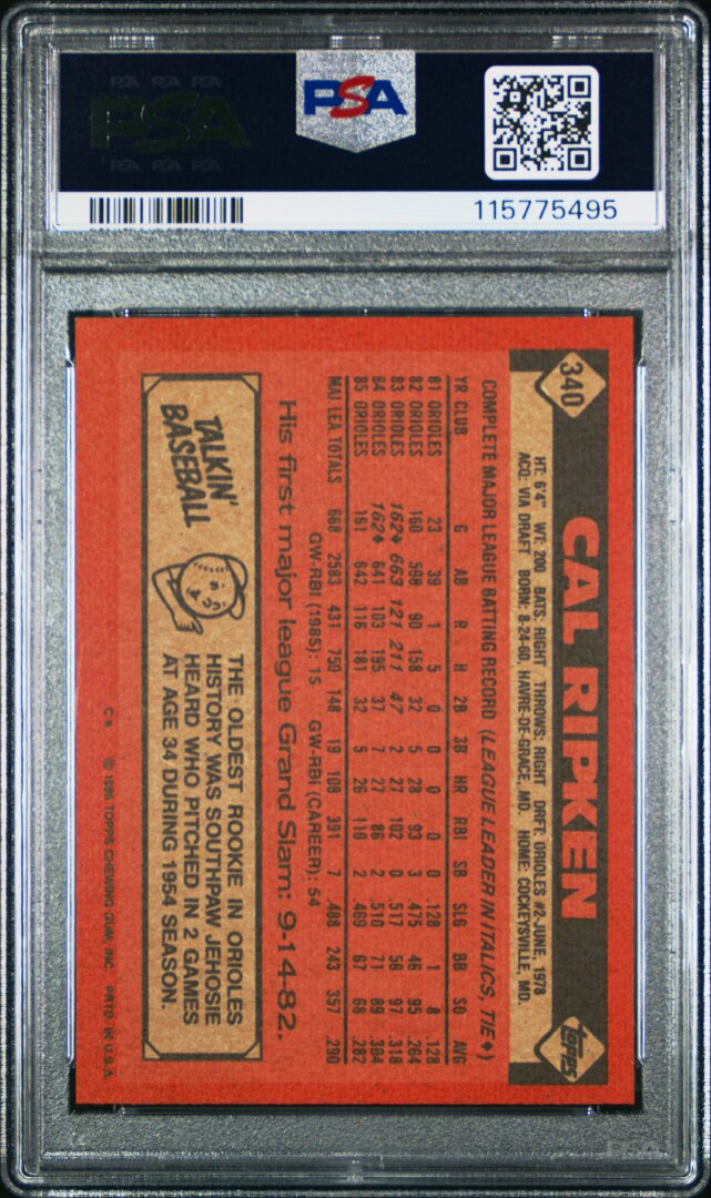 1986 Topps Cal Ripken Jr. PSA 9 #340