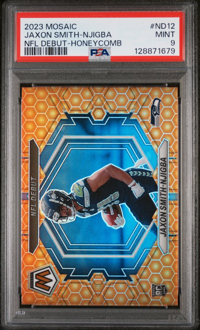 2023 Panini Mosaic Jaxon Smith-Njigba Honeycomb SSP PSA 9