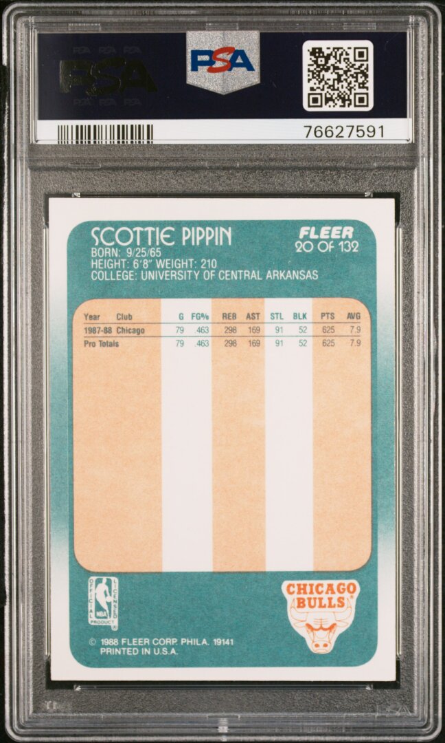1988 Fleer #20 Scottie Pippen RC PSA 9