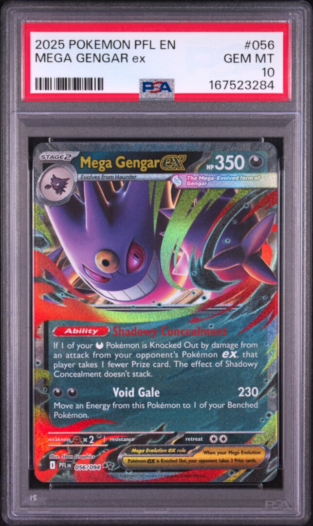 2025 Pokemon English Phantasmal Flames Mega Gengar ex PSA 10 #056