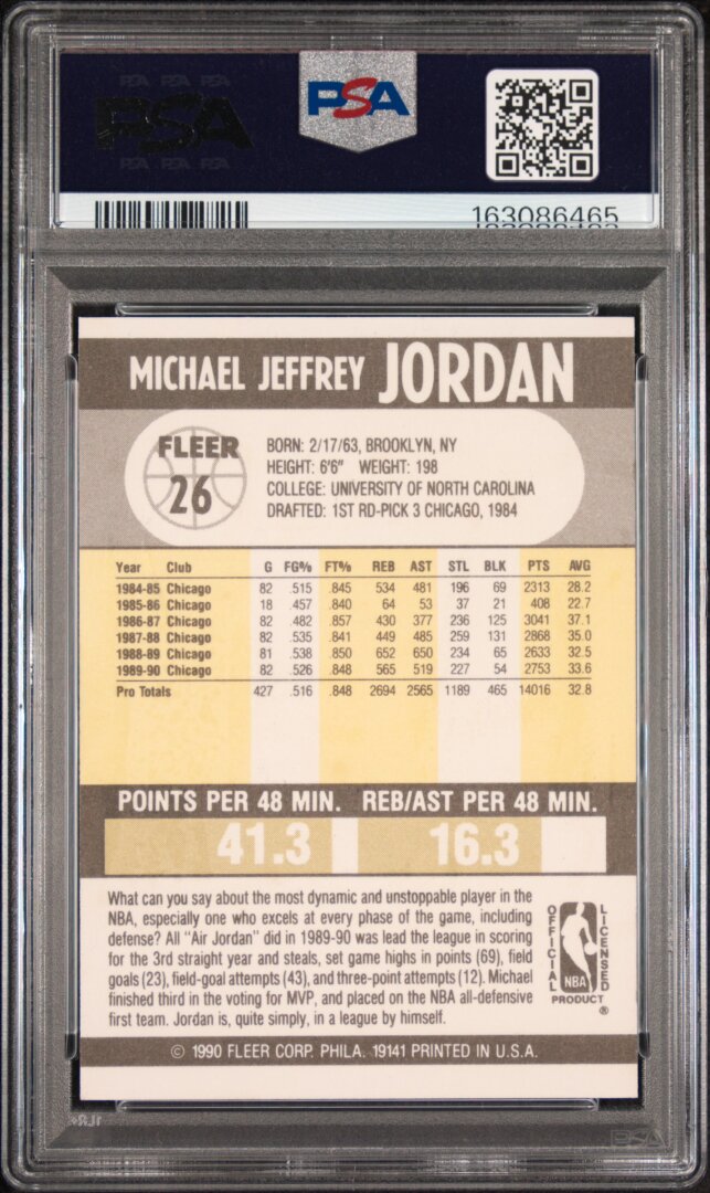 1990 Fleer #26 Michael Jordan PSA 7