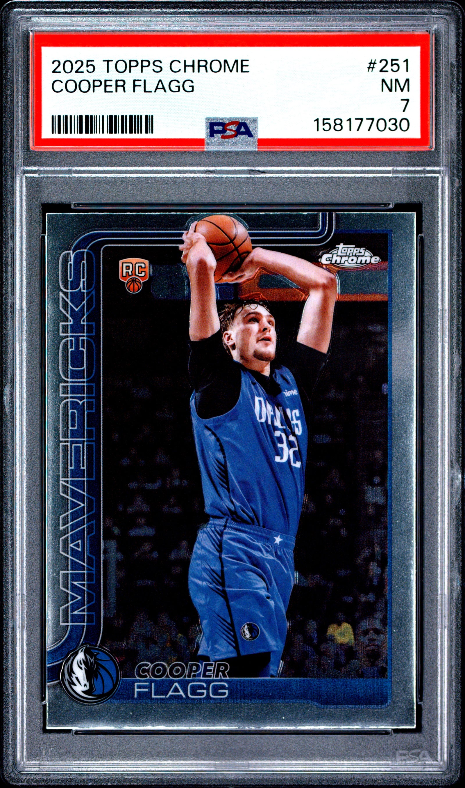 2025 TOPPS CHROME 251 COOPER FLAGG PSA 7 - front