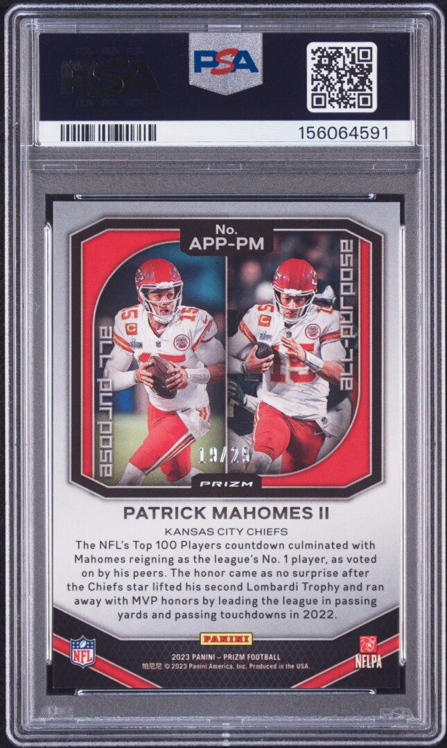 2023 Panini Prizm Patrick Mahomes All-Purpose Mojo /25 PSA 10 #APPPM