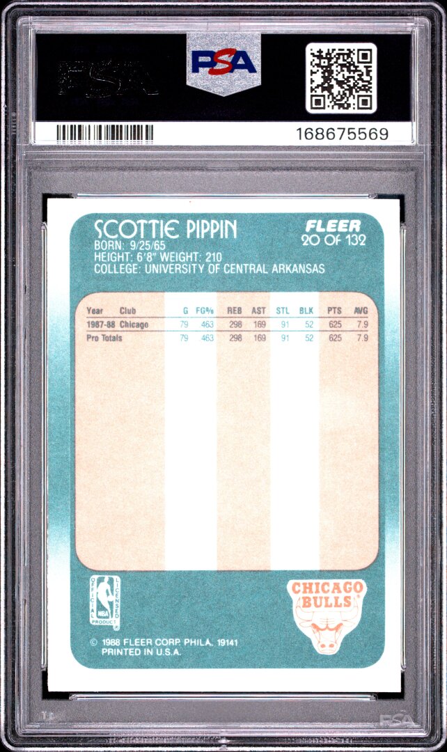1988 Fleer Scottie Pippen #20 PSA 8