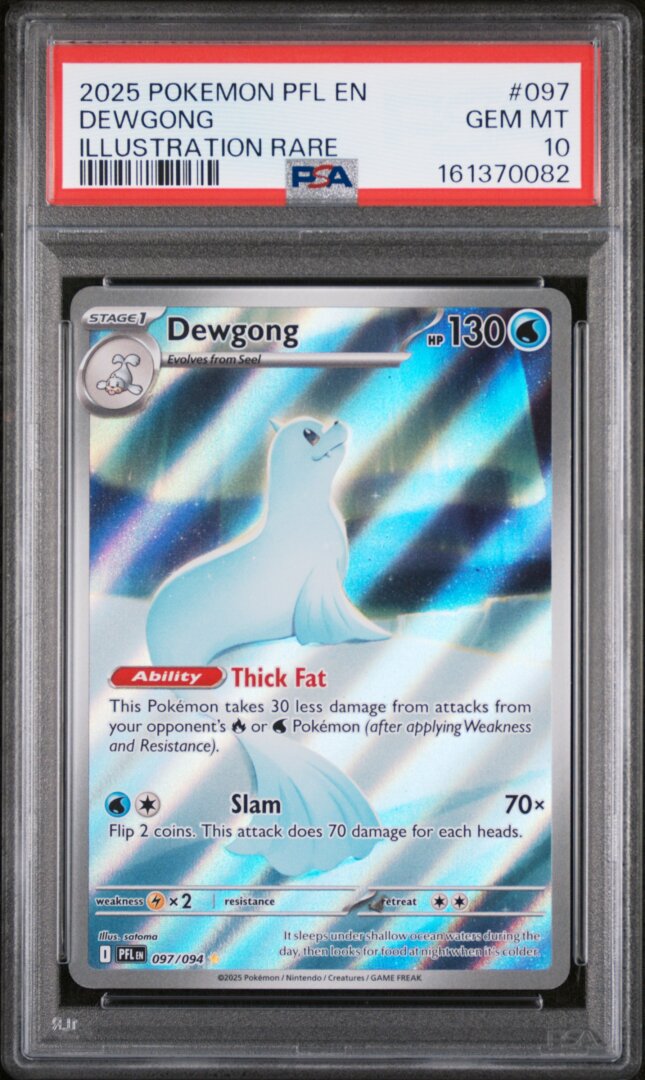 2025 Pokemon Pfl En-Phantasmal Flames Dewgong Illustration Rare PSA 10 #097