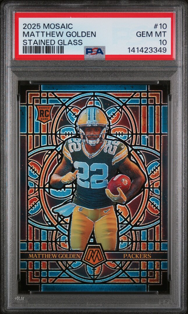 2025 Panini Mosaic #10 Stained Glass Matthew Golden PSA 10