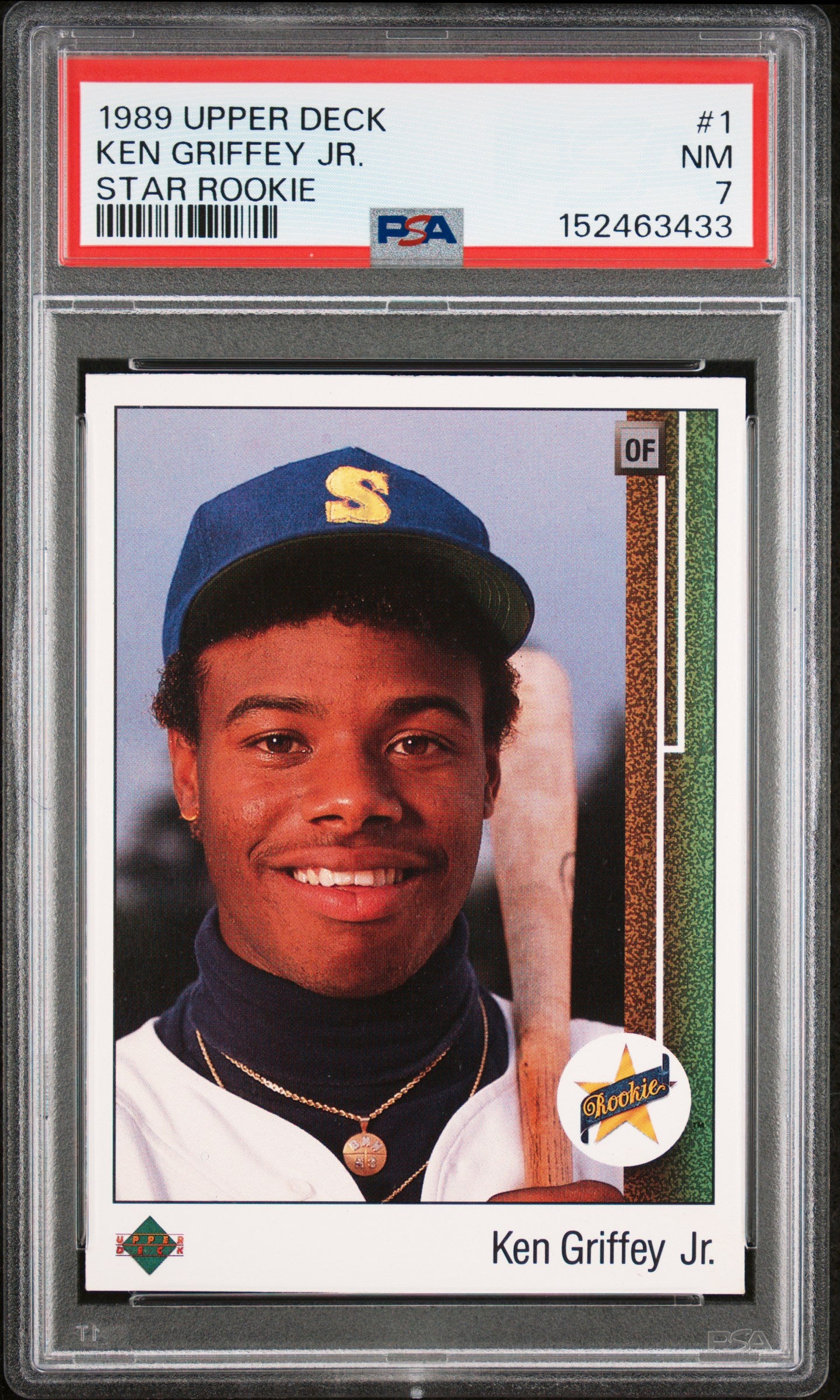 1989 UPPER DECK 1 KEN GRIFFEY JR. STAR ROOKIE PSA 7 - front