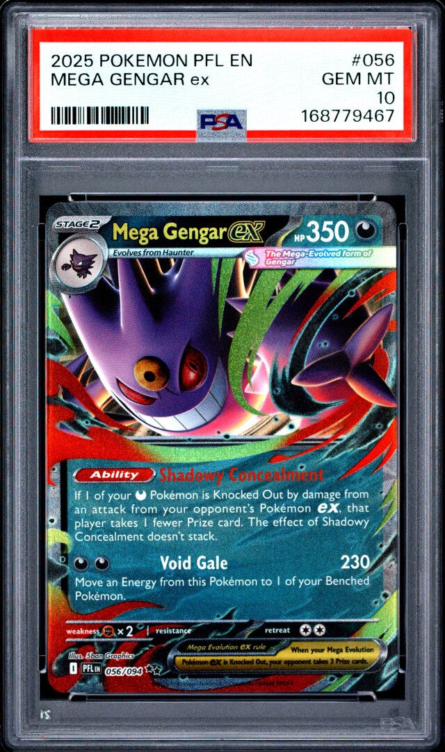 2025 Pokemon Pfl EN-Phantasmal Flames Mega Gengar Ex PSA 10 #056