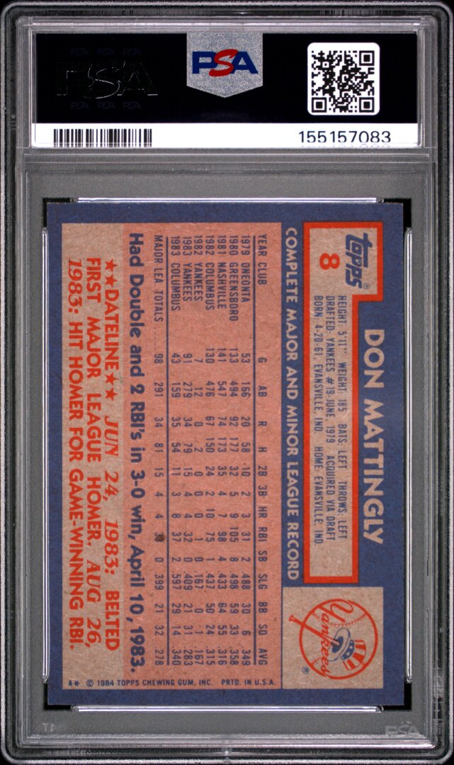 1984 Topps Don Mattingly RC PSA 8 #8