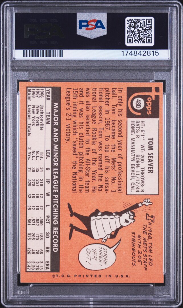 1969 Topps Tom Seaver PSA 5 #480