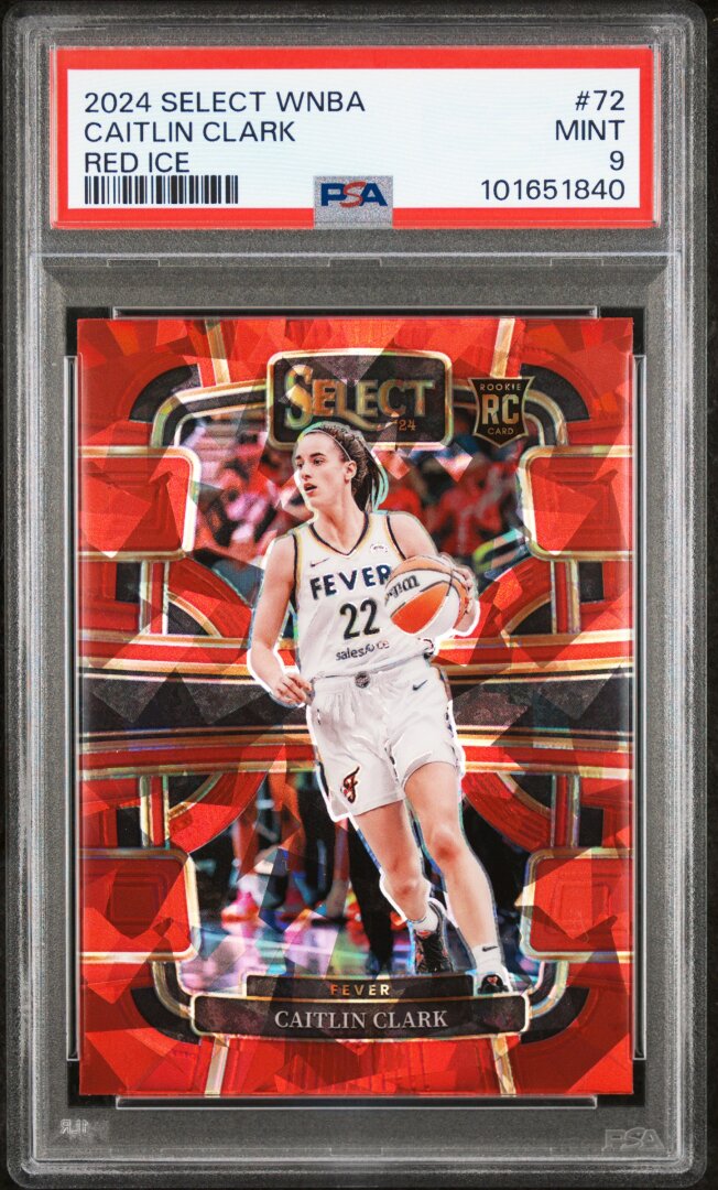 2024 Panini Select WNBA #72 Caitlin Clark RC Red Ice PSA 9