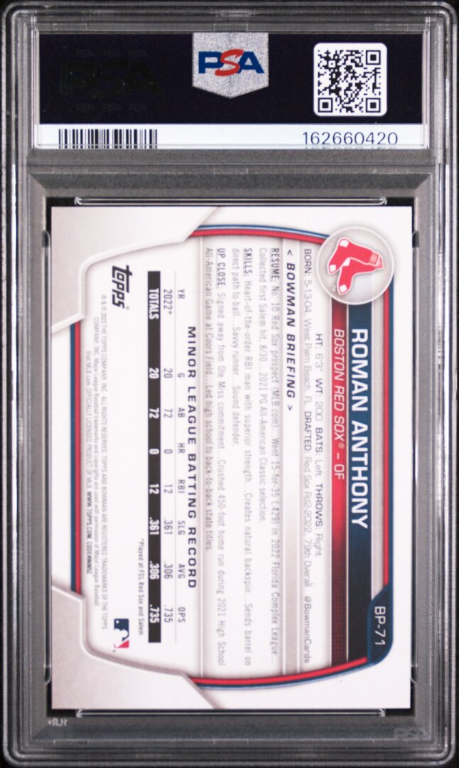 2023 Bowman Paper Prospects Roman Anthony PSA 10 #BP71